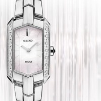 $118 (原价$475) SEIKO Tressia 系列镶钻典雅珍珠母贝太阳能时装女表