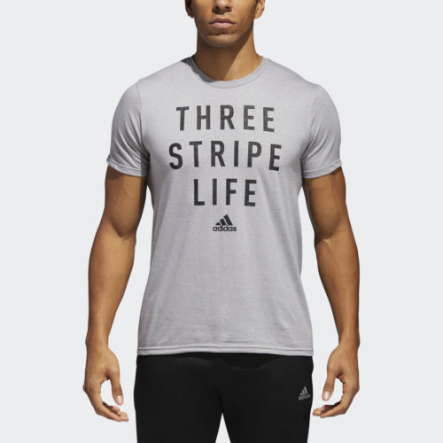 凑单品： adidas 阿迪达斯 Three Stripe Life 男士短袖T恤 $12（约￥80）