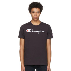 Champion Reverse Weave Black Logo T-Shirt 男款黑色T恤