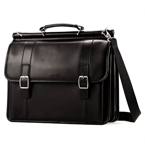 合理分区！Samsonite 新秀丽 男款真皮公文包 $54.99（转运到手约￥500）
