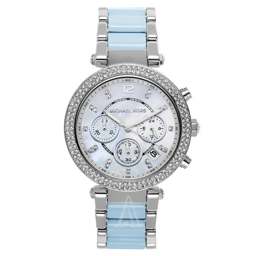 折合678.3元 Michael Kors Parker系列 MK6138 镶施华洛世奇水晶三眼时尚女表 $96.9（$114 额外85折 ）
