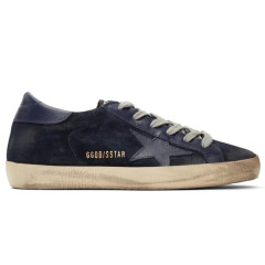 Golden Goose Navy Suede Superstar Sneakers 女款深蓝色时尚小脏鞋