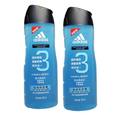 阿迪达斯男士沐浴露运动后舒缓400ml沐浴洗发二合一 折14.1元（2件5折）