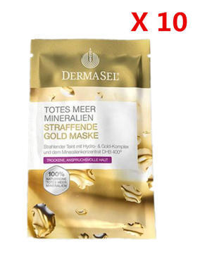 折合128元 DERMASEL 死海矿物质黄金玻尿酸紧肤抗皱面膜 12ml*10片