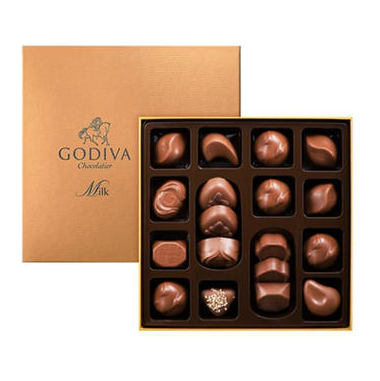 Godiva 歌帝梵 金装牛奶巧克力礼盒 18颗 220g €23.99，约185元，可凑单满减包邮