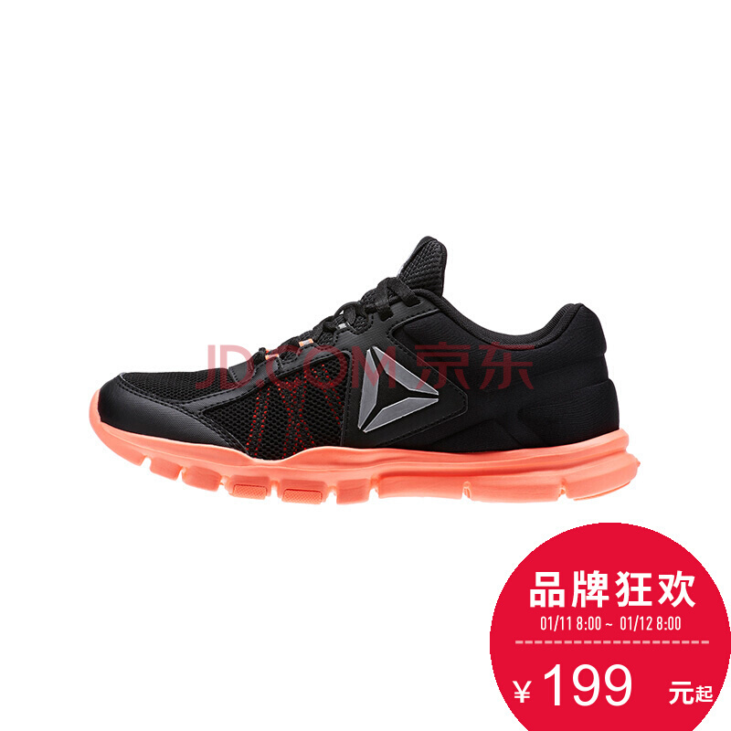 ￥199 Reebok 锐步 YOURFLEX TRAINETTE 9.0 MT女子训练鞋AVS10 黑色/-BS8042 36