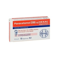 【限2小时补货 立减5欧】Paracetamol 250mg 儿童降温止痛退烧栓 2-8岁 13-25kg 10粒