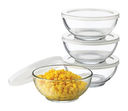 Libbey 利比 进口无铅钢化玻璃碗435ml*4支 保鲜碗饭碗饭碗辅食碗4件套彩盒装 99元