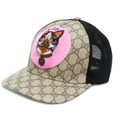 最后一件~GUCCI GG Supreme 小狗印花棒球帽