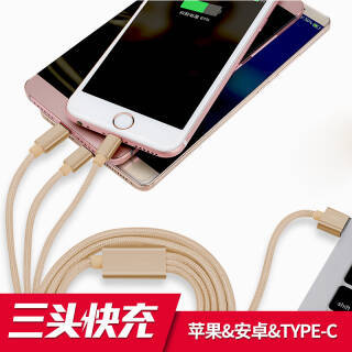 雷瑞科 安卓+苹果+type-c三用 多功能快充 1米标准版  券后15.9元包邮