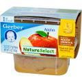 折合12.6元 Gerber,NatureSelect，1段食品，苹果泥，2盒，2.5盎司（71克）/盒