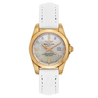 $5271.60 (原价$11,460) 史低价 BREITLING Galactic 29 系列 18K 玫瑰金镶钻珍珠母贝奢华女表