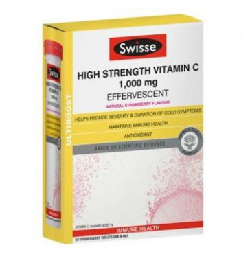 折合116.33元 SwisseUltiboost高强度维生素C泡腾片60片