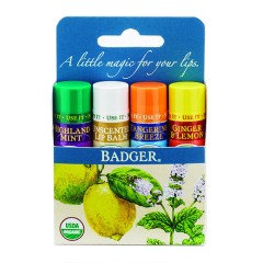 达人推荐！一支30人民币！Badger Balm 贝吉獾 经典有机润唇膏 4支套装