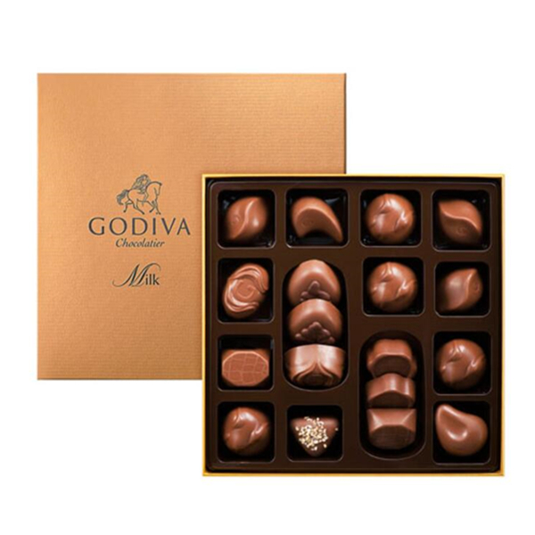 Godiva 歌帝梵 金装牛奶巧克力礼盒 18颗 220g €23.99（需用码），凑单包邮约186元