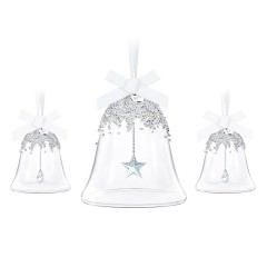 原价$199！Swarovski 施华洛世奇 CHRISTMAS BELL 仿水晶白色铃铛圣诞装饰套装