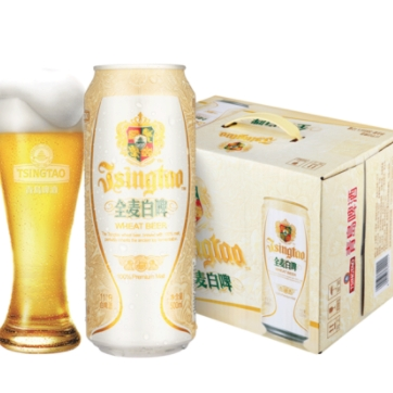 青岛啤酒 全麦白啤 500ml*12罐 *6件 258元包邮 口感香醇