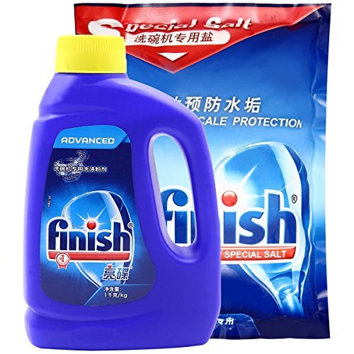 Finish 亮碟 洗碗机专用洗涤粉剂1kg+专用盐2kg(进口) 79元