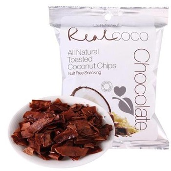 RealCoco瑞欧 巧克力味椰子干40g*4袋