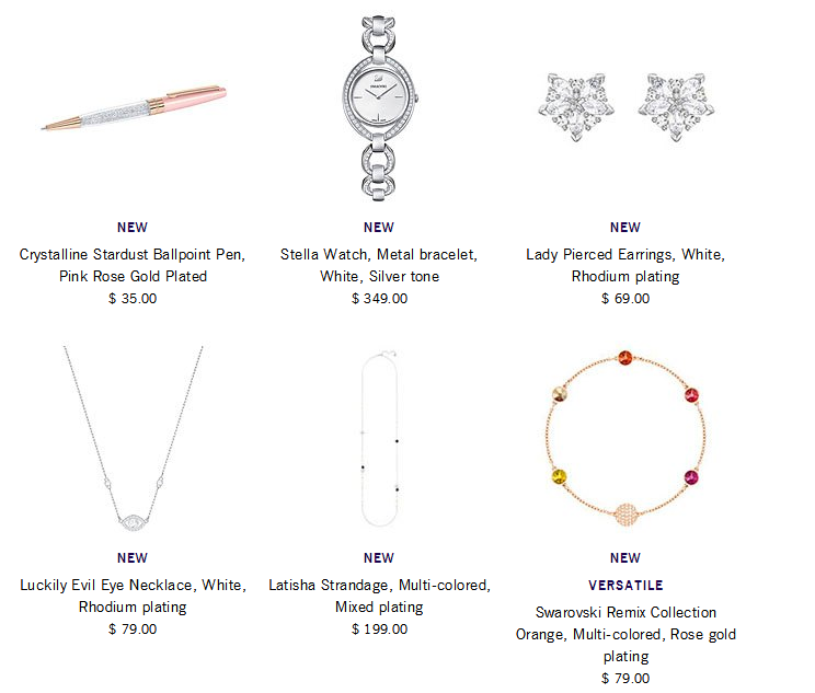 Swarovski官网 精选情人节专场首饰 用码满150美元送价值150美元水晶项链，满75美元美国境内免邮 买手党-买手聚集的地方
