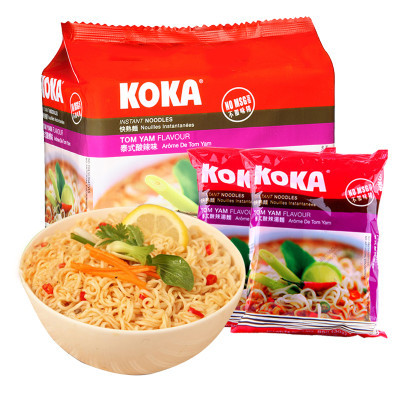 ￥8.9 部分地区 KOKA新加坡酸辣味汤面85g*5袋装