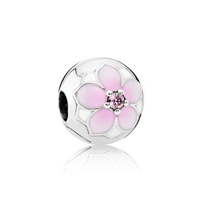 PANDORA 潘多拉 792087PCZ 925银+珐琅 木兰花镂空串珠 +凑单品 251.9元包邮（双重优惠）