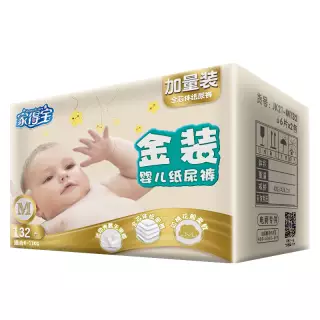 家得宝（homebaby）金装全芯体 婴儿纸尿裤 中号M132片 108元