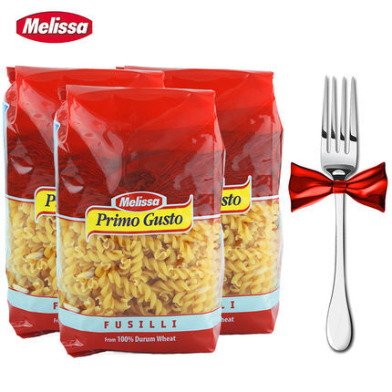 希腊进口 MELISSA 麦丽莎 螺旋意面通心粉 500g*3包 送餐叉 ￥21