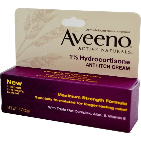 折合34.3元 Aveeno ActiveNaturals 1％氢化可的松 止痒霜 28g