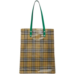 Burberry Tan Coated Check Tote 格纹手袋
