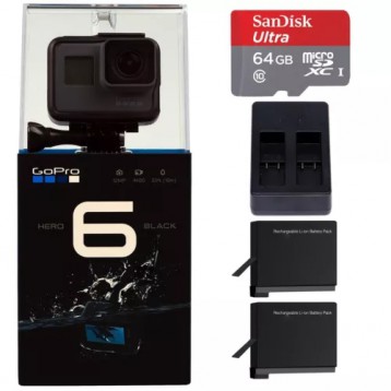GoPro HERO 6 Black 运动摄像机 64GB TF卡 双电套装 369.99美元约¥2328