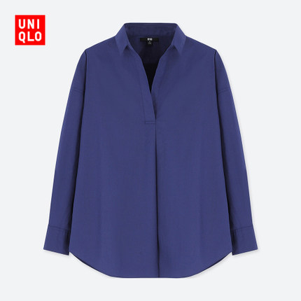 舒适柔滑！优衣库UNIQLO女装优质长绒棉上衣404548 限时特价99元包邮