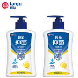 榄菊 抑菌洗手液450ml瓶装家用抵御干燥易冲水有效抑菌 2瓶装