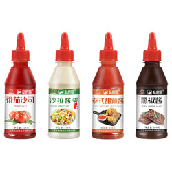 私房猫 调味品组合（沙拉酱+番茄酱+甜辣酱+黑椒酱）228g*4瓶