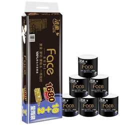C&S 洁柔 黑Face卷纸 140克加厚4层卫生纸*12卷