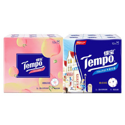 亲子会员：Tempo 得宝 樱花手帕纸+茉莉手帕纸 4层12包（210*210mm）
