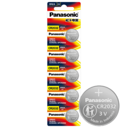 PLUS会员：Panasonic 松下 CR2032 纽扣锂电池 3V 210mAh 5粒装