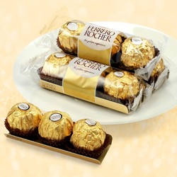 FERRERO ROCHER 费列罗 巧克力礼物送女友金莎装 费列罗巧克力T3（3粒单条）