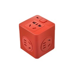 TENGEN 天正 电气TENGEN 插座魔方（本命年红） TC-252魔方红色(1转5不带USB)