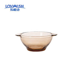 LOVWISH 乐唯诗 欧式茶色玻璃碗套装耐高温双耳碗吃饭汤碗泡面碗沙拉碗牛奶杯 茶色双耳碗
