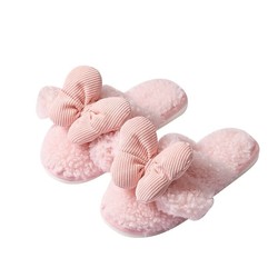 MINISO 名创优品 毛毛蝴蝶结棉拖鞋