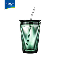 LOVWISH 乐唯诗 玻璃吸管杯 450ml（翡翠绿）