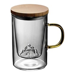 流颜 茶水分离玻璃杯 观山茶杯 500ml