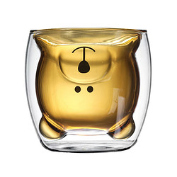 Lhopan 欧烹 v高硼硅双层咖啡小熊杯
