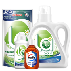 PLUS会员：Walch 威露士 洗衣液组合4件套（1L+500ml+内衣净90ml+消毒液60ml）
