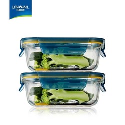 有券的上：LOVWISH 乐唯诗 高硼硅玻璃饭盒 400ml*2只