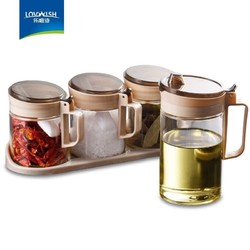 有券的上：LOVWISH 乐唯诗 玻璃油壶调料盒 4件套
