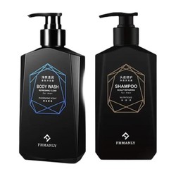 临期品：男人帮 洗发露 600ml+沐浴露 300ml