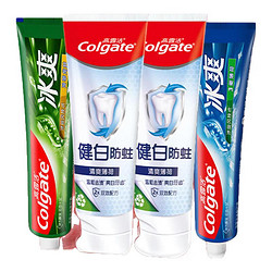 PLUS会员：Colgate 高露洁 牙膏防蛀亮白 龙井120g+薄荷120g+防蛀2支
