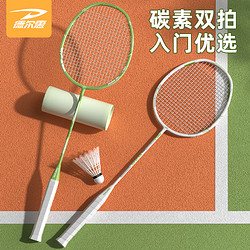 Deerway 德尔惠 羽毛球拍全碳素超轻成人双拍训练拍套装